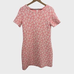 Tyler Boe Pink White Floral Jacquard Mod Retro Dress Size Small